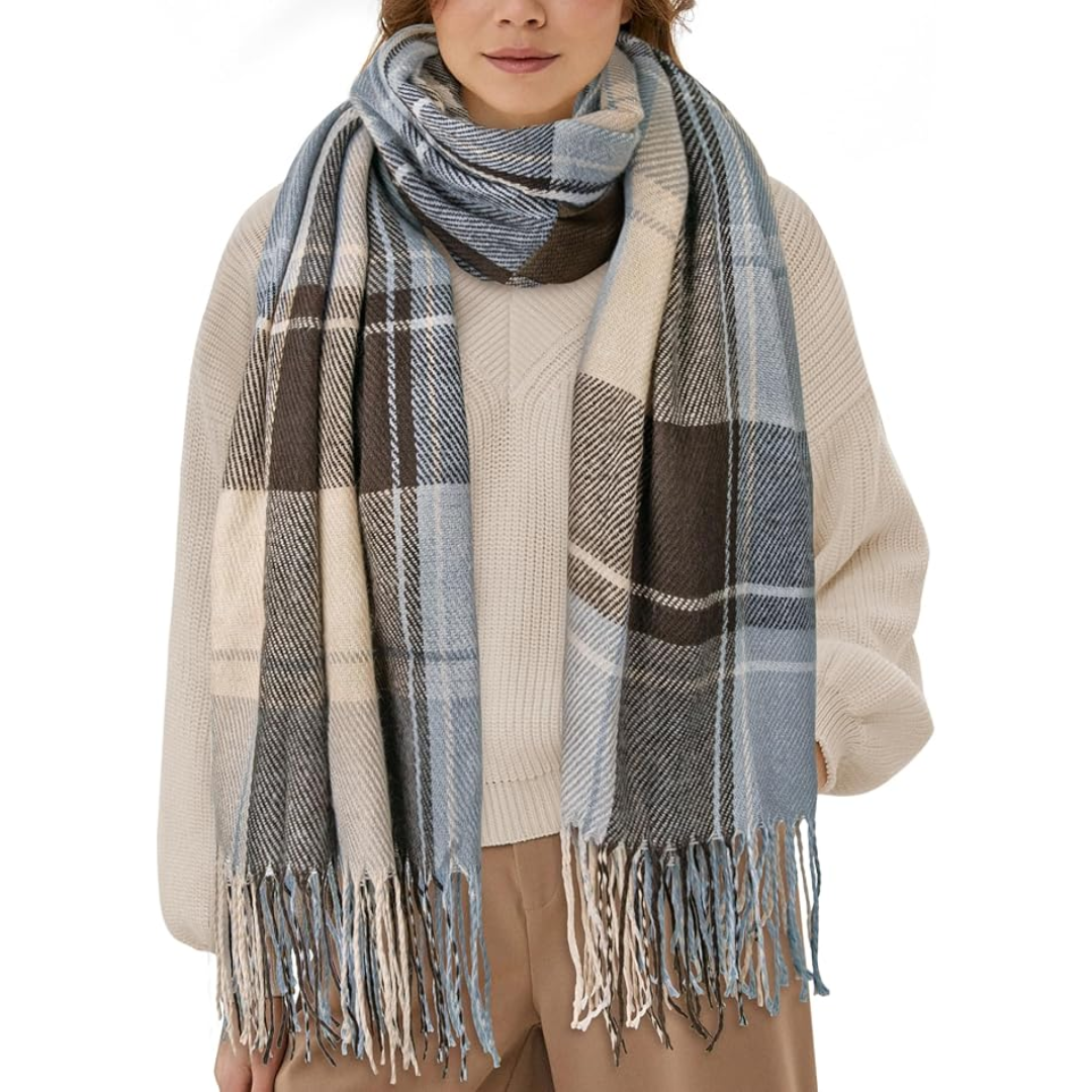 Amarae | Oversized Scarf for Men & Women - Classic Check Pattern