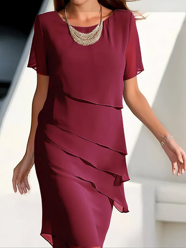 Amarae | Pleated Chiffon Dress - Jeannette