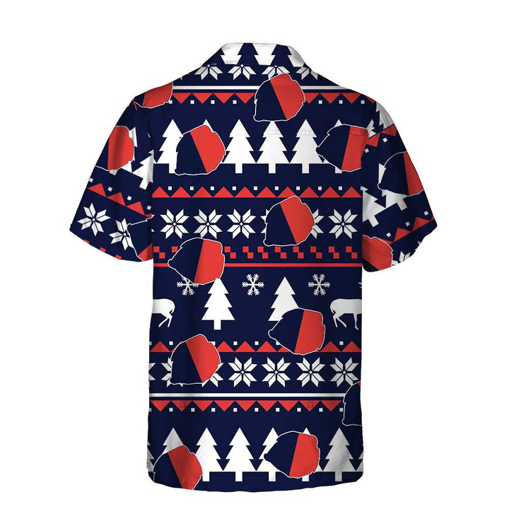 Lune London | Paris Ugly Christmas Hawaiian Shirt, French Flag Christmas Shirt for Men