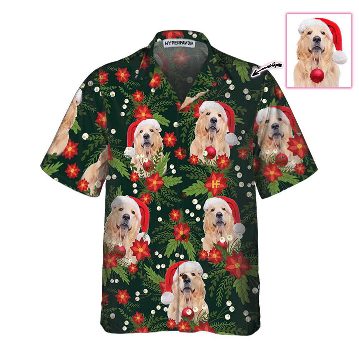 Lune London | Custom Hawaiian Shirt Golden Retriever Christmas, Funny Golden Retriever T-shirt, Custom Christmas Gift
