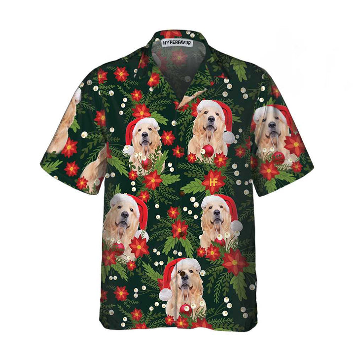Lune London | Custom Hawaiian Shirt Golden Retriever Christmas, Funny Golden Retriever T-shirt, Custom Christmas Gift