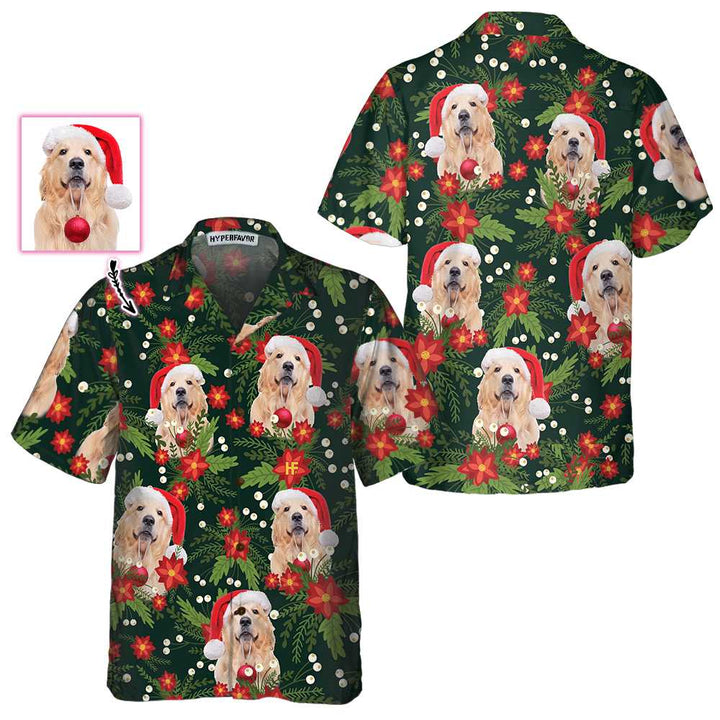 Lune London | Custom Hawaiian Shirt Golden Retriever Christmas, Funny Golden Retriever T-shirt, Custom Christmas Gift