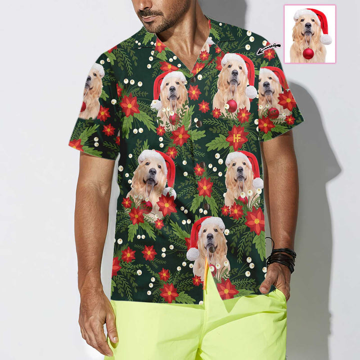 Lune London | Custom Hawaiian Shirt Golden Retriever Christmas, Funny Golden Retriever T-shirt, Custom Christmas Gift