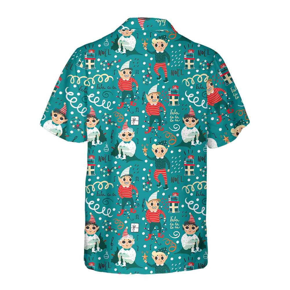Lune London | Mischievous Christmas Elf Hawaiian Shirt, Fun Christmas Elf T-shirt, Best Christmas Gift Idea