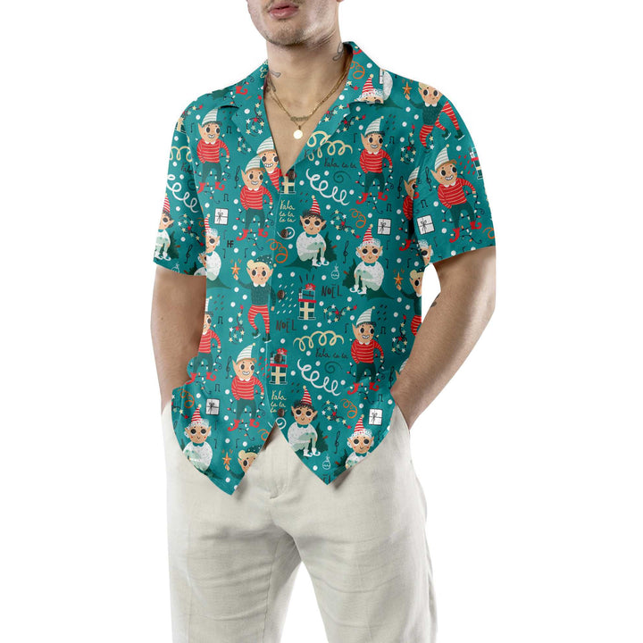 Lune London | Mischievous Christmas Elf Hawaiian Shirt, Fun Christmas Elf T-shirt, Best Christmas Gift Idea