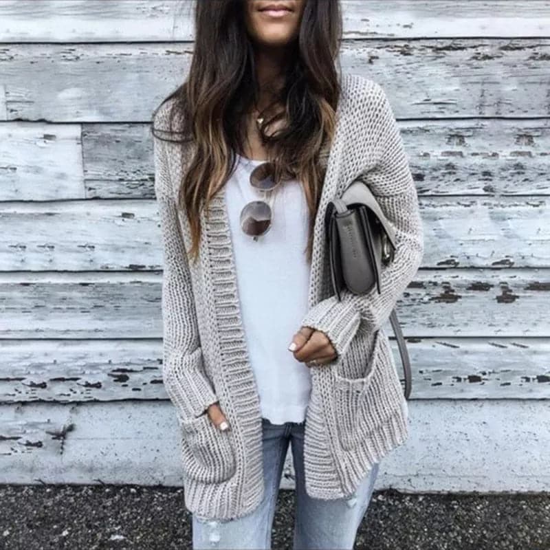 Lune London | Cardigan - Knitted - Open Front - Relaxed Fit - With Pockets