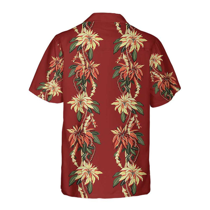 Lune London | Christmas Poinsettia Hawaiian Shirt, Vintage Christmas Shirt, Best Christmas Gift Ideas