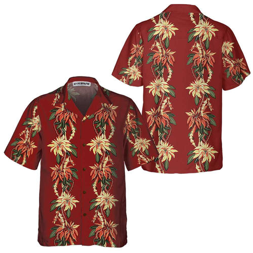 Amarae | Christmas Poinsettia Hawaiian Shirt, Vintage Christmas Shirt, Best Christmas Gift Ideas
