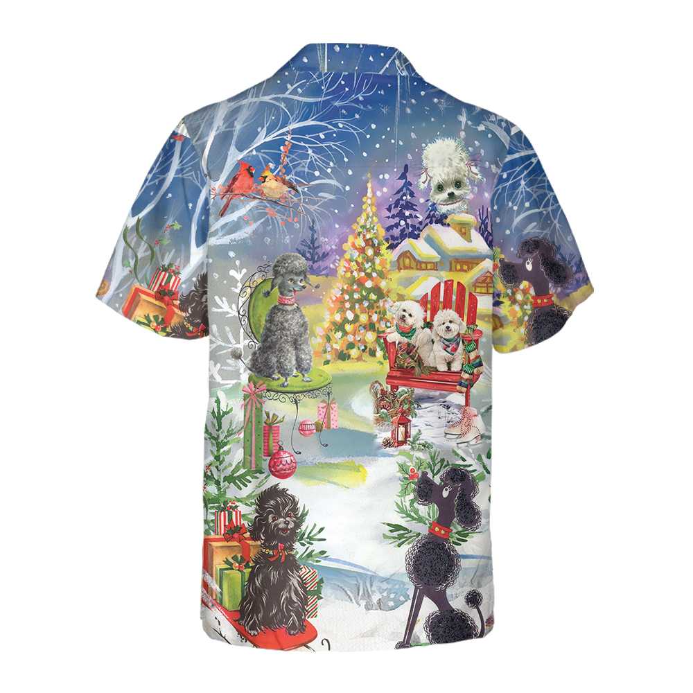 Lune London | Poodle through the snow Hawaiian shirt, fun Christmas shirt for men and women, best Christmas gift