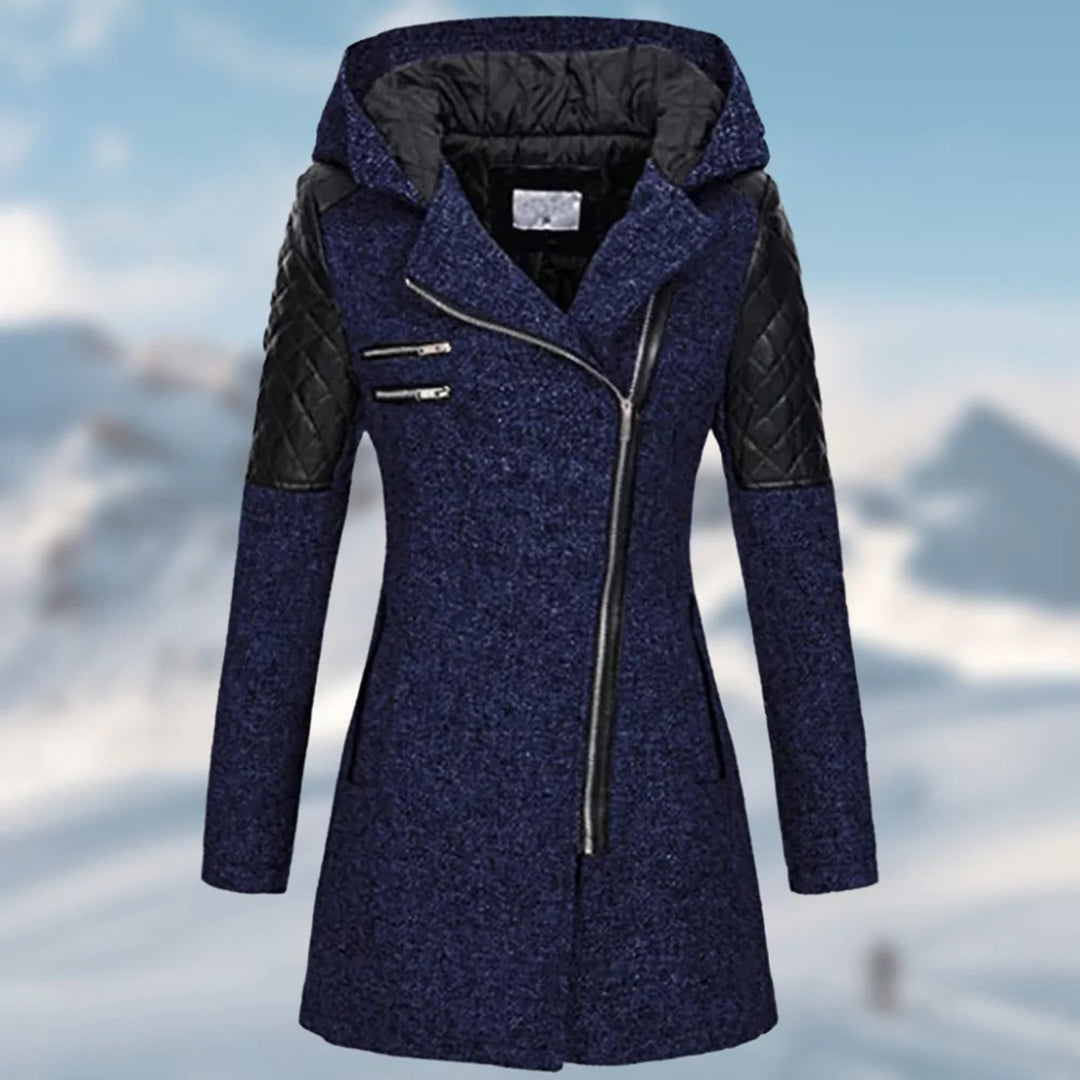 Blau  Moderner Wintermantel