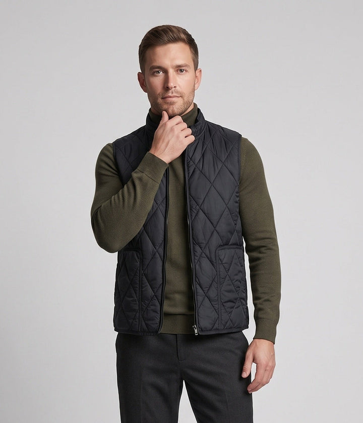 Men's quilted vest with stand-up collar and light thermal insulation Amarae