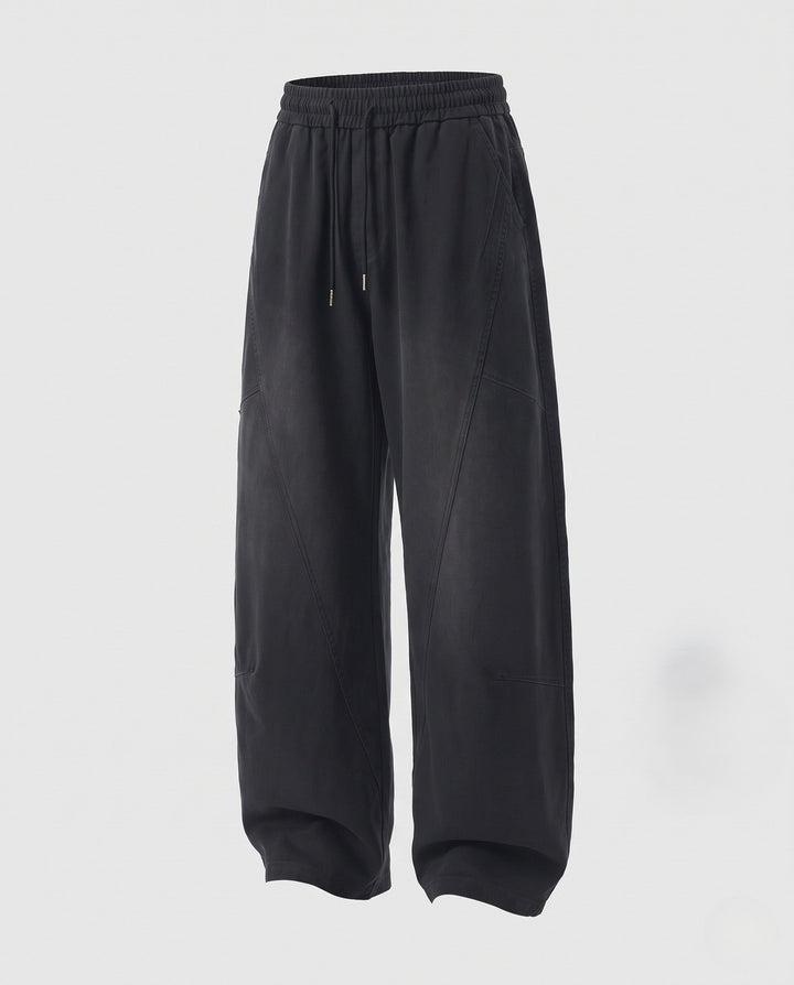 Women's wide balloon pants with drawstring and utility seams Amarae