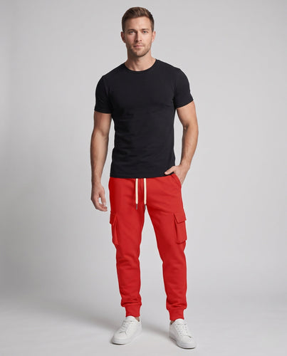 Men's cargo joggers with side flap pockets, drawstring, and slim cuffs Amarae