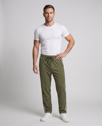 Men's loose-fitting joggers with elastic waistband and side contrast stripe Amarae