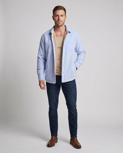 Men's insulated shirt jacket with teddy fleece interior lining and chest pocket Amarae