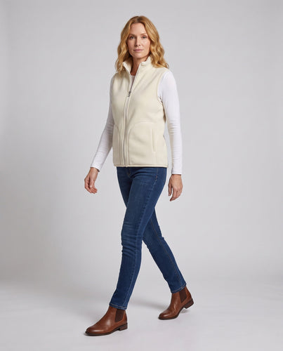 Women's Cozy Microfleece Vest with High-Collar and Shaped Front Pockets Amarae