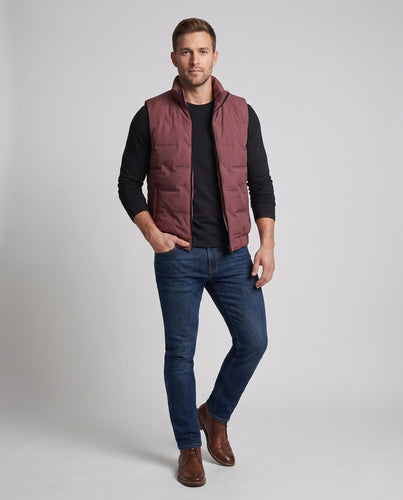 Men's Sleeveless Winter Thermal Vest with Sherpa Lining, High Stand Collar and Zip Amarae