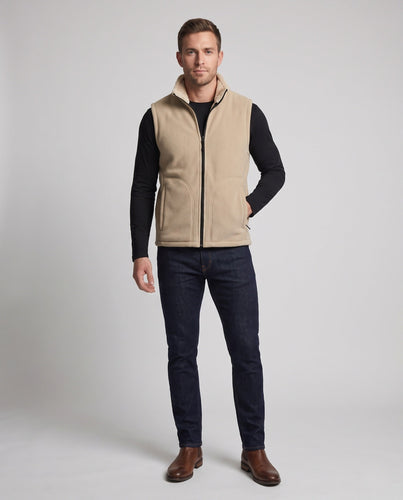 Men's fleece insulation vest with cozy Sherpa inner lining and high collar Amarae