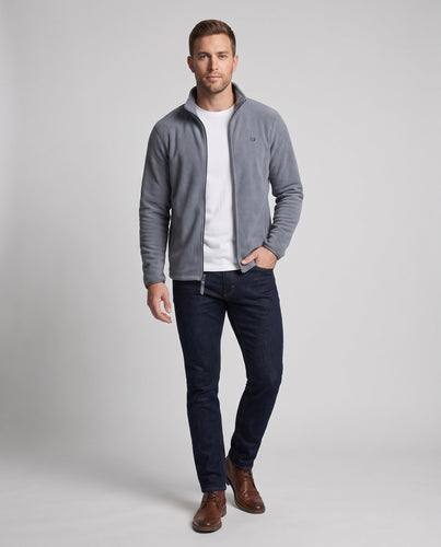 Men's fleece zip-up jacket with warming teddy interior and stand-up collar Amarae