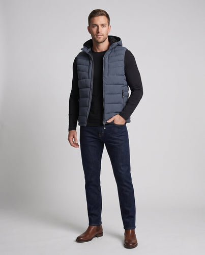 Men's Padded Hooded Quilted Vest with Thermal Lining and Windproof Outer Amarae