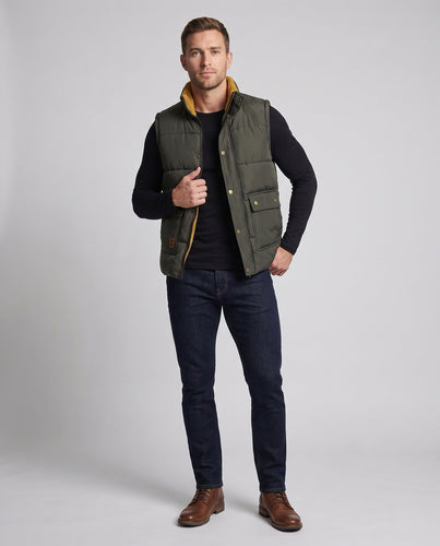 Men's quilted vest with teddy lining, high collar and multifunction pockets Amarae