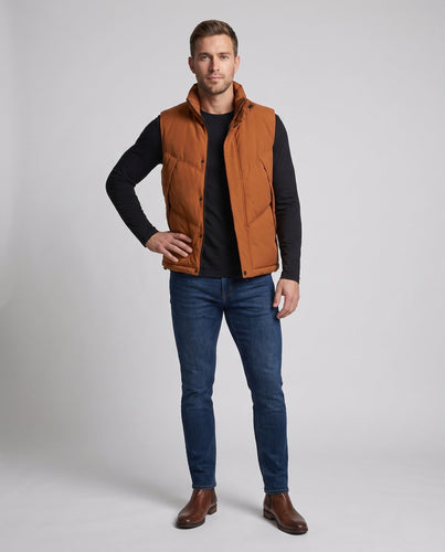 Men's quilted vest with thermal insulation, high stand-up collar and adjustable hem Amarae