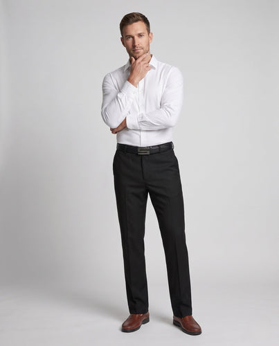 Men's thermal lined twill pants with elastic waistband and wrinkle-resistant surface Amarae