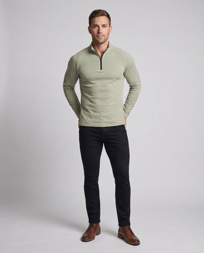 Men's Thermal Long Sleeve Half Zip Functional Shirt with Warming Fleece Lining Amarae