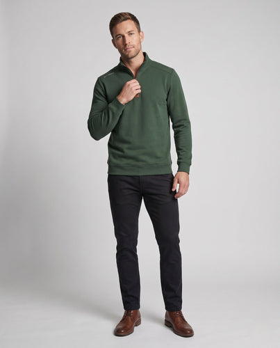 Men's Thermal Half-Zip Pullover with Stand-Up Collar and Warm Fleece Interior Amarae