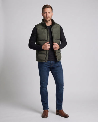 Men's thermo quilted vest with cozy Sherpa lining and water-repellent microfiber shell Amarae