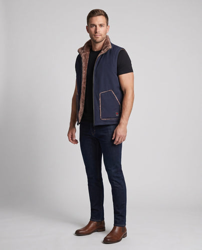 Men's Thermo-Utility Vest with Teddy Lining, Windproof Outer Layer and Insert Pockets Amarae