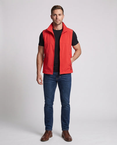 Men's Ultralight Breathable Softshell Vest with Mesh Lining, High Stand Collar, and Zipper Pockets Amarae