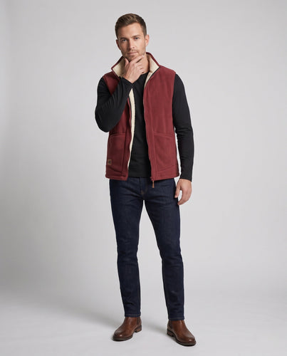 Men's Warm Lined Fleece Teddy Vest with High Stand-Up Collar, Cozy Sherpa Lining and Front Pockets Amarae