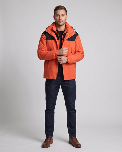 Men's two-piece softshell outdoor jacket with removable fleece inner jacket and hood Amarae
