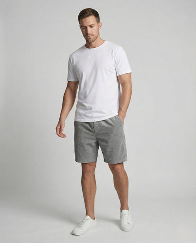 Men's corduroy bermuda shorts with elastic waistband