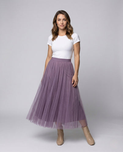 Women's Tulle Maxi Skirt Pleated
