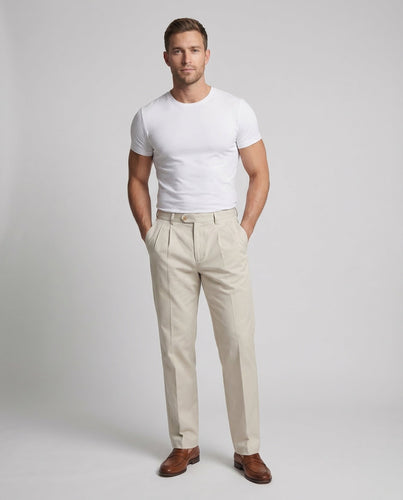 Men's Pleated Trousers Stretch