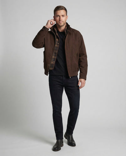 Men's Utility Bomber Jacket Collar Strap
