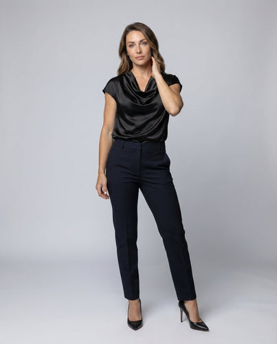 Women's Blouse Top Waterfall Neckline