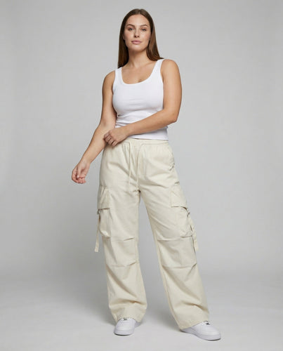 Women Urban Drop Crotch Blended Fabric Baggy Cargo Pants