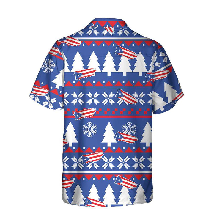 Lune London | Ugly Christmas Hawaiian shirt Porto Rico, Christmas shirt with Puerto Rico flag for men