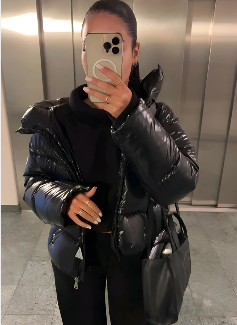 Lune London | Women's Shiny Puffer Jacket with Hood and Padding
