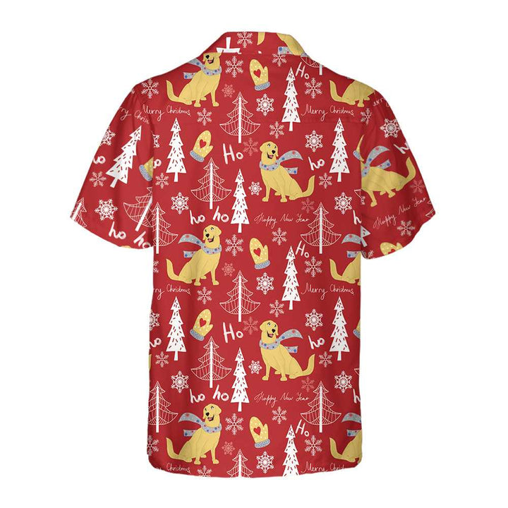 Lune London | Golden Retriever Christmas Red Hawaiian Shirts, Golden Retriever Christmas Hawaiian Shirts, Best Christmas Gift for Golden Retriever Lovers