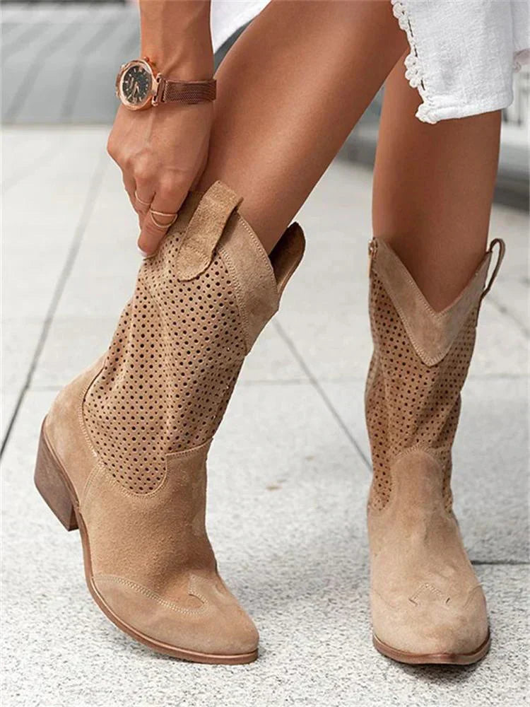 Chic und Stil | Breathable stylish cowboy boots with zipper