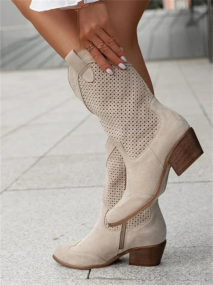 Chic und Stil | Breathable stylish cowboy boots with zipper