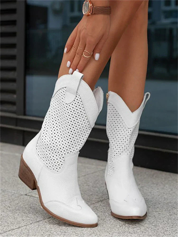 Lune London | Breathable Stylish Cowboy Boots with Zipper