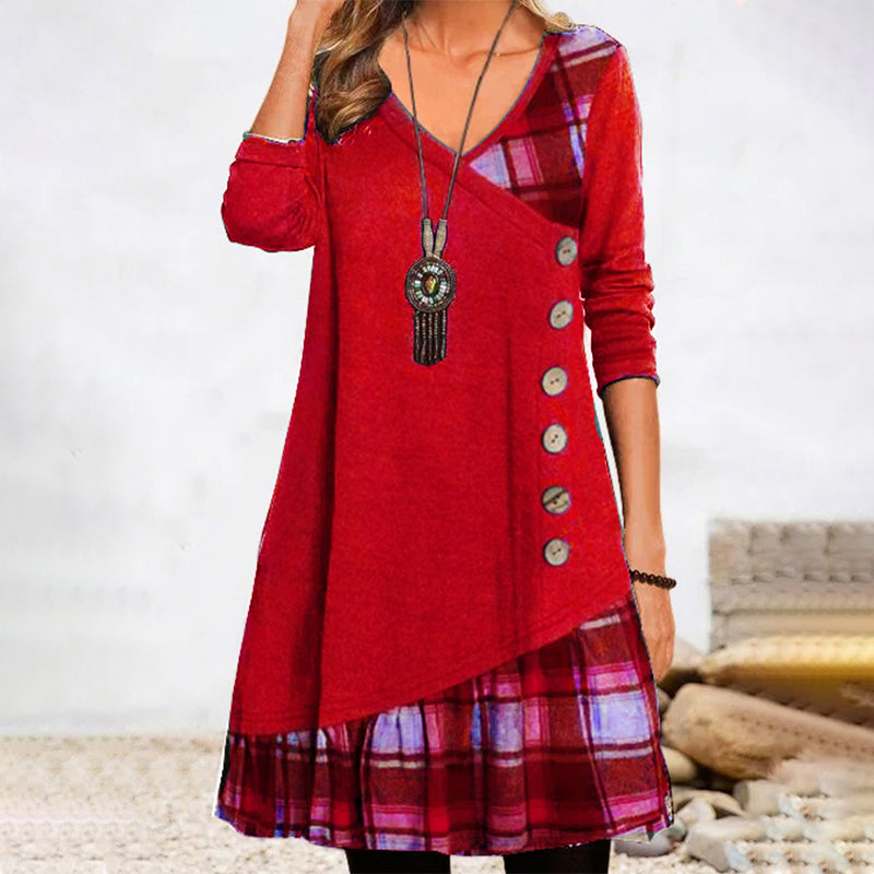 Lune London | Long Sleeve Plaid Dress