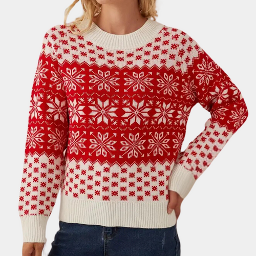 Amarae | Women's Christmas Knit Sweater - Snowflake Design