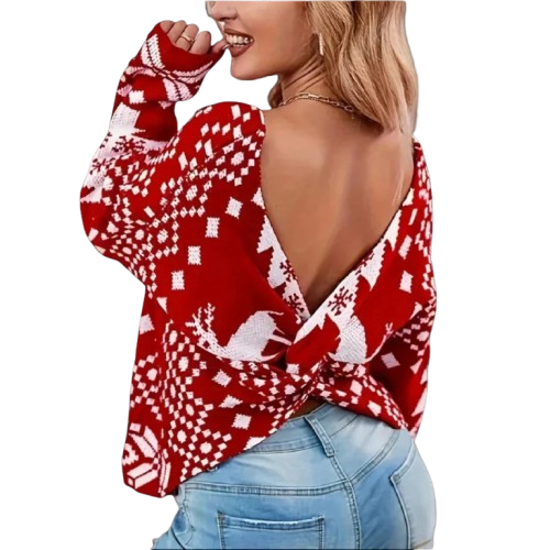 Lune London | Women's Christmas Wool Sweater with Norwegian Pattern - Ridiculous Christmas Wool Sweater