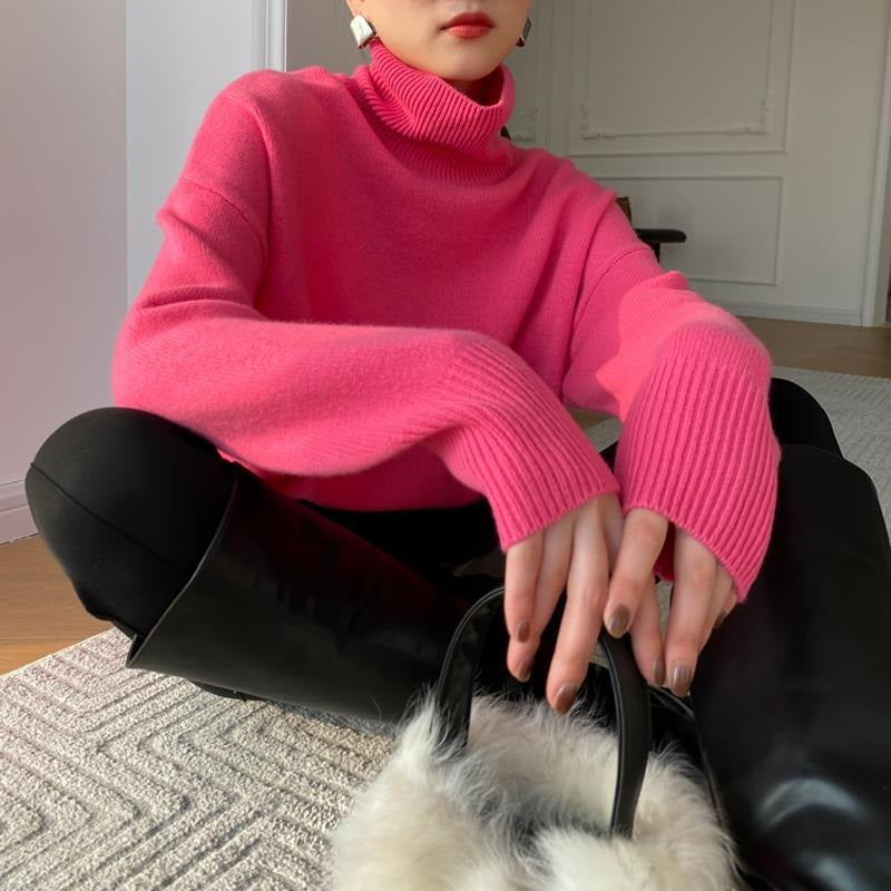 Lune London | Turtleneck Sweater - Soft Knit - Loose Fit - Long Sleeves